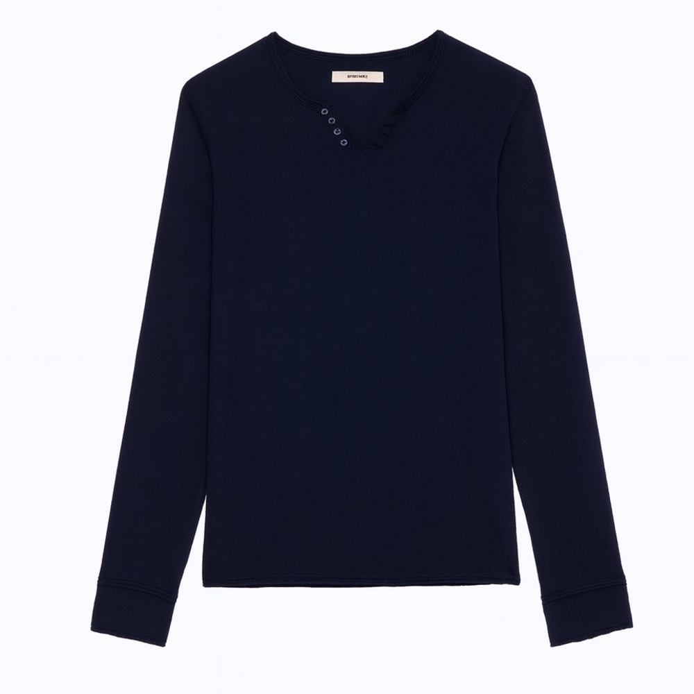 ZADIG & VOLTAIRE TUNISIEN SLEEVE T-SHIRT NOIR BLACK SIZE XS